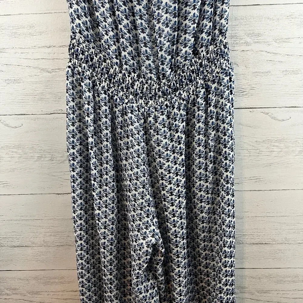 Tory Burch Printed Wide Leg Halter Silk Jumpsuit Size S